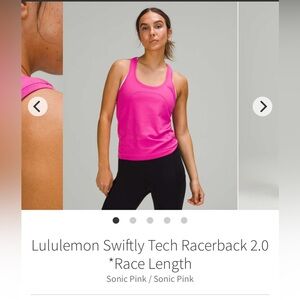 Lululemon Swiftly Tech Racerback Tank Top 2.0 Waist Length